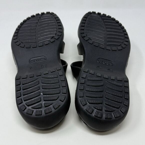 Crocs Meleen Twist Slide Sandals Womens 11 Black Open Toe Casual Comfort - Picture 14 of 15